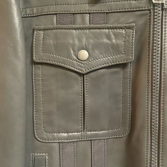 Men’s Coach Leather Blouson Jacket, Size 50 - Picture 6 of 16